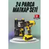 Matkap Seti 24 Parça Çift Bataryalı Darbeli Led Işıklı Vidalama