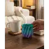 Mavi Degrade Kıvrımlı 3D Vazo Minimal Modern Ev Dekoru