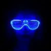Mavi Led Işıklı Parti Gözlüğü - Neon Glow Şerit Gözlük 3 Modlu