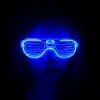 Mavi Led Işıklı Parti Gözlüğü - Neon Glow Şerit Gözlük 3 Modlu