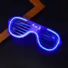 Mavi Led Işıklı Parti Gözlüğü - Neon Glow Şerit Gözlük 3 Modlu