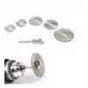 Metal 6 Parça Mini Matkap Ucu Ahşap Kesme Yuvarlak Çelik Bıçak Disk Testere Seti Kiti