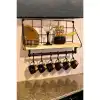 Metal Askılıklı Kahve Köşesi Rafı