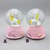 Mini Pembe Kar Küresi - Sevimli Unicorn ve Kız Tasarımlı - Işıklı