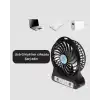 Mini Vantilatör Masaüstü – USB Girişli, Şarjlı, 3 Kademe, Sessiz Motor, Işıklı