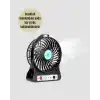 Mini Vantilatör Masaüstü – Usb Girişli, Şarjlı, 3 Kademe, Sessiz Motor, Işıklı