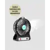 Mini Vantilatör Masaüstü – USB Girişli, Şarjlı, 3 Kademe, Sessiz Motor, Işıklı