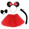 Minnie Mouse Kostüm Seti Etek Taç Kuyruk Papyon Gösteri Seti