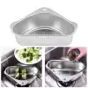 Inox Lavabo Köşe Süzgeci Organizer 304 Paslanmaz Çelik
