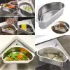 Inox Lavabo Köşe Süzgeci Organizer 304 Paslanmaz Çelik