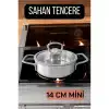 Kapaklı Sahan Tencere 14 cm Mini Paslanmaz Çelik