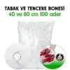 Tabak ve Tencere Bone Seti 2 Boyutlu 100 ADET