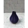 Mor Çizgili Dekoratif Vazo 11 Cm Modern Tasarım Aksesuar