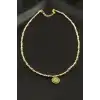 Nazar Zirkon Taşlı Metal Boncuklu Kolye