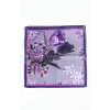 Orkide Desenli Zr Şifon Fular 50*50 cm