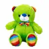 Oturan Kurdeleli Renkli Peluş Ayı 30 cm - Stokta Olan Renk Gönderilir