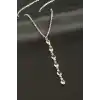 Oval Kristal Taşlı Y Kolye