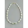 Oval Metal İnci Kolye