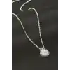 Oval Nazar Zirkon Taşlı Kolye