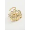 Oval Taşlı Metal Mandal Toka 4,5 cm