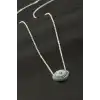 Oval Zirkon Taşlı Kolye