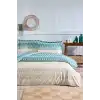 Özdilek Çift Kişilik Ranforce Nevresim Takımı Flame Stitch Mavi
