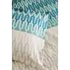Özdilek Çift Kişilik Ranforce Nevresim Takımı Flame Stitch Mavi