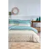 Özdilek Çift Kişilik Ranforce Nevresim Takımı Flame Stitch Mavi