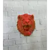 Özel Tasarım 3D Aslan Figürü Duvar Süsü Dekoratif Heykel 20x21 cm