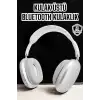 P9 Plus Kablosuz Kulak Üstü Bluetooth Kulaklık Beyaz Yüksek Ses Kaliteli