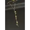 Papatya Dikdörtgen Çelik Y Kolye