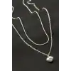 Papatya İnci İkili Çelik Kolye