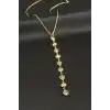 Papatya Kelebek Zirkon Taşlı Çelik Y Kolye