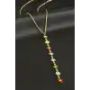 Papatya Mineli Çelik Y Kolye