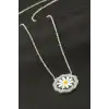 Papatya Mineli Zirkon Taşlı Kolye