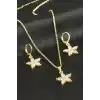 Papatya Taşlı Set Kolye