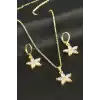 Papatya Taşlı Set Kolye