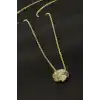 Papatya Zirkon Taşlı Kolye