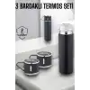 Paslanmaz Çelik 3’lü Termos Seti Vakumlu Ve 8 Saat Isı Koruma