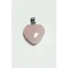 Pembe Kuvars Kalpli Doğaltaş Kolye Ucu Küçük 1,5 cm