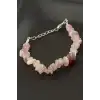 Pembe Kuvars Kırık Doğaltaş Bileklik
