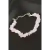 Pembe Kuvars Kırık Doğaltaş Bileklik