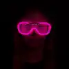 Pembe Led Işıklı Parti Gözlüğü - Neon Glow Şerit Gözlük 3 Modlu