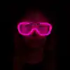 Pembe Led Işıklı Parti Gözlüğü - Neon Glow Şerit Gözlük 3 Modlu