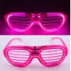 Pembe Led Işıklı Parti Gözlüğü - Neon Glow Şerit Gözlük 3 Modlu