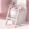 Pembe Merdivenli Çocuk Klozet Tuvalet Eğitimi Aparatı