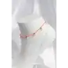 Pembe Renk Boncuklu Papatya Motifli Halhal