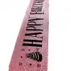 Pembe Siyah Happy Birthday Simli Kuşak Kemer