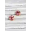 Pembe Zirkon Taşlı Düğme veya Manşet Broşu