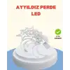 Pilli Çalışan Yıldız Ay Perde Led Işık 2 Modlu Dekorasyon